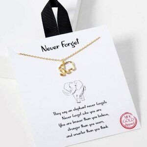 18K Gold Dipped Elephant Pendant Necklace - Gold